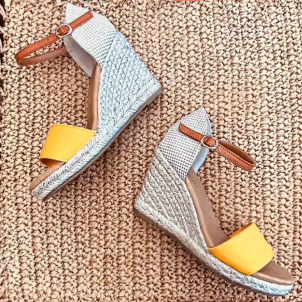 Natibo Ankle Strap Wedge- Mustard